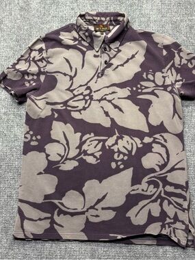 Etro Milano Polo Men L Purple Tropical Floral Botanical Cotton Jungle Italy Made